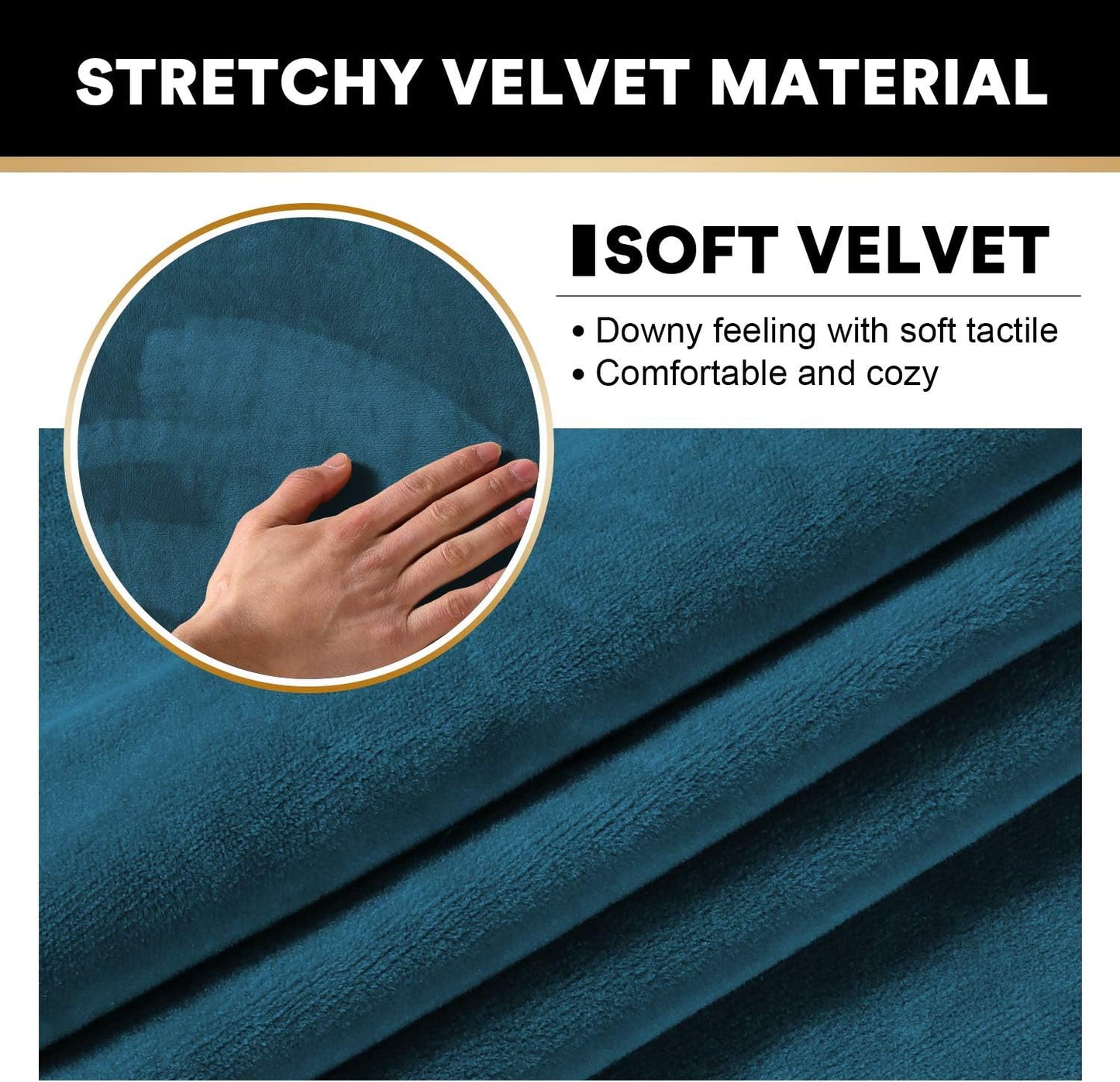 PrinceDeco Sectional Couch Covers Velvet Cushion Covers for Sectional Couch Washable Cushion Covers