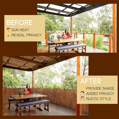 ZNCMRR Reed Fencing Rolls Natural Bamboo Fence 5.5 Feet High Privacy Screen Curtains Fence for