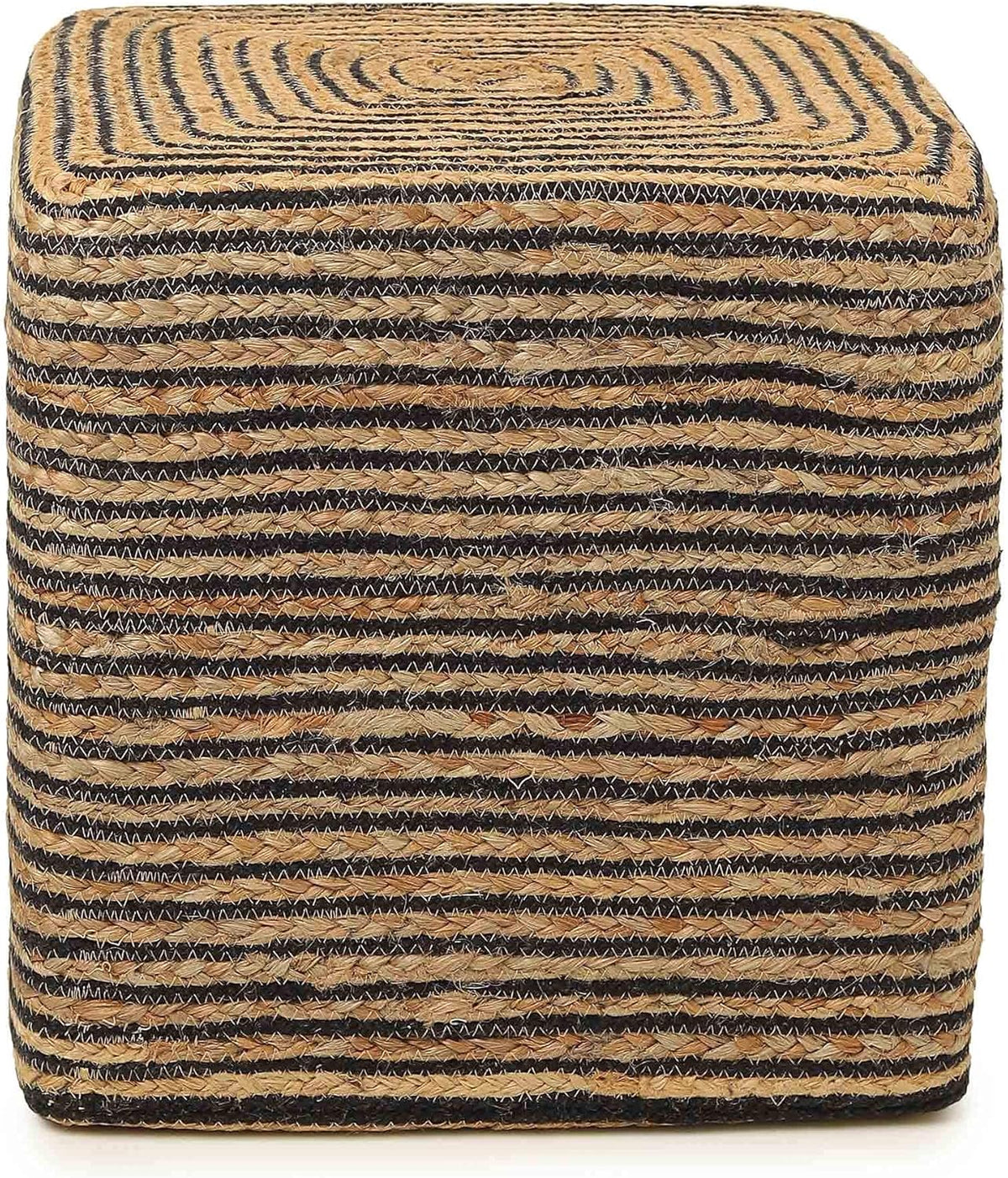 REDEARTH · Cube Pouf Foot Stool Ottoman - Jute Braided Pouffe Poof Accent Sitting Footrest for The