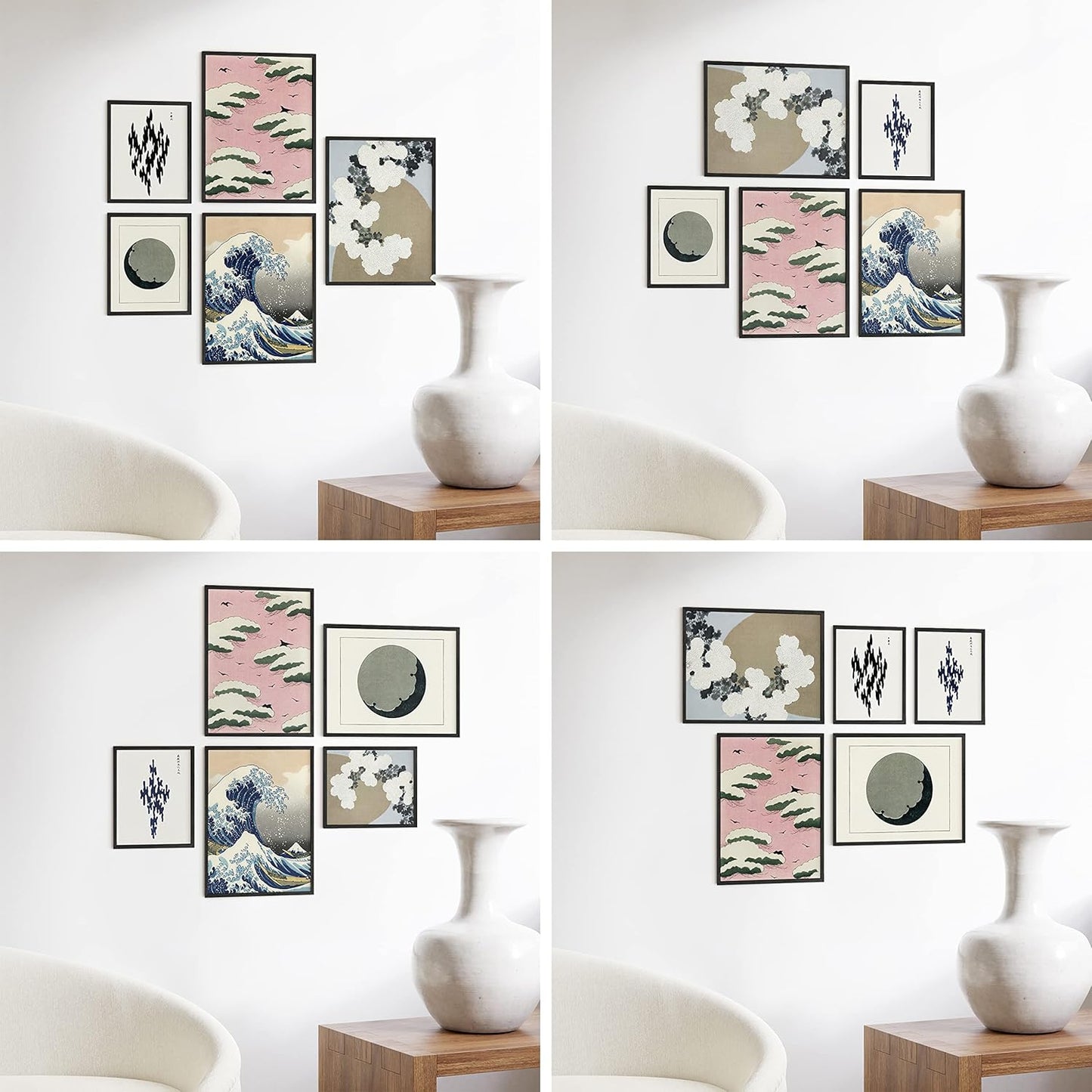 HAUS AND HUES Picture Frames for Wall - Set of 5 black photo frames, Photo Frame Collage, Bulk