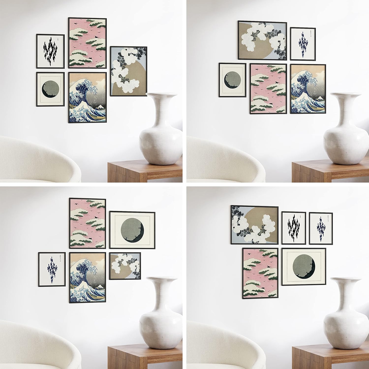 HAUS AND HUES Picture Frames for Wall - Set of 5 black photo frames, Photo Frame Collage, Bulk
