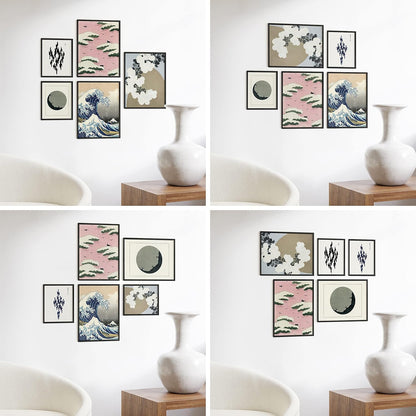 HAUS AND HUES Picture Frames for Wall - Set of 5 black photo frames, Photo Frame Collage, Bulk