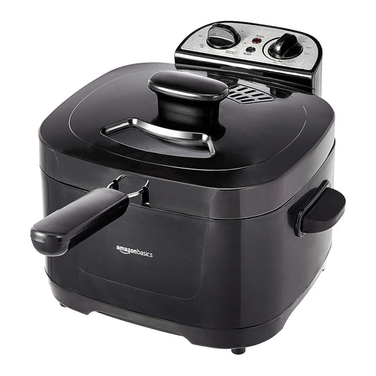 Amazon Basics 2.1-Qt (2.0L) Electric Deep Fryer with 8-Cup Oil Capacity, Timer, Adjustable