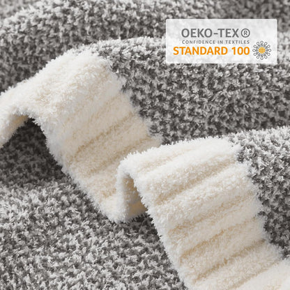 Snuggle Sac Oversized Grey Blanket Twin XL 66X90 for Bed, Reversible Super Soft Warm Cozy Knit