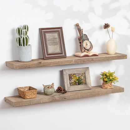 Floating Shelves | 8" Deep Rustic Reclaimed Barnwood Wall Hanging Shelves with Invisible Heavy-Duty