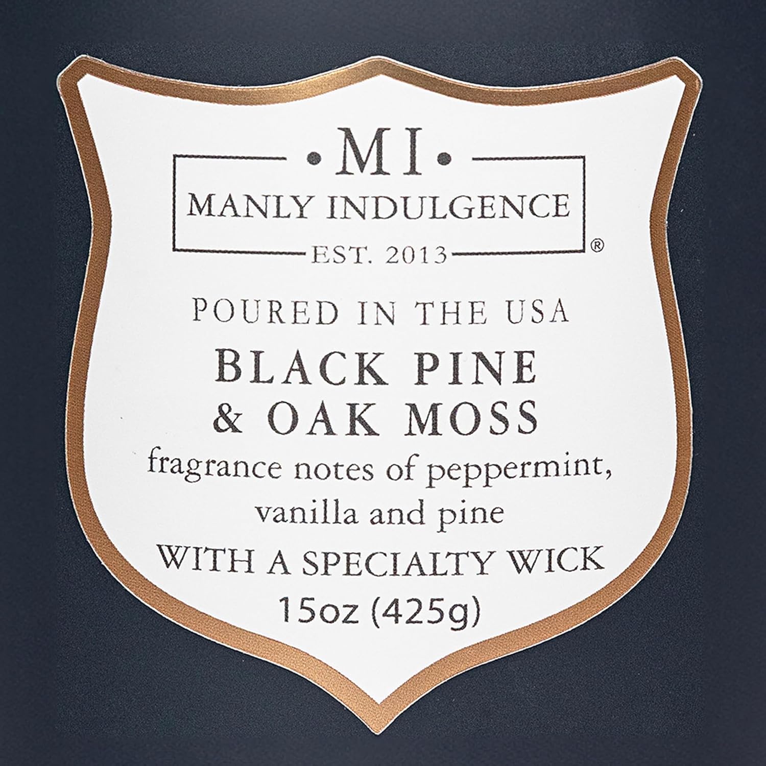 Manly Indulgence Black Pine Oakmoss Scented Candles for Men, 15 oz Wooden Wick, Premium Soy Blend