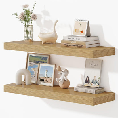 Dreamland 32 Inches Floating Shelves for Wall, 9.3" Deep Long Floating Shelves Set of 2, Large