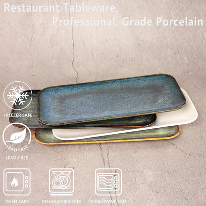 Porcelain Dinner Plates, Serving platters for entertaining, for Fruit, cheese, snack, Bread