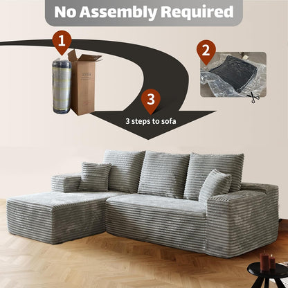 HYJT-H&K Modular Sectional Sofa Cloud Couch, 107" Comfy L Shaped Sectional Couches for Living Room