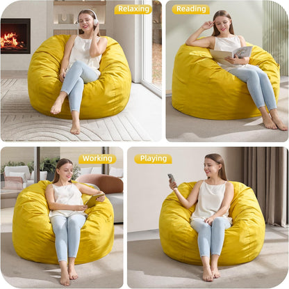 Hobestluk 3FT Bean Bag Chair Giant Bean Bag Chairs for Adults Large Bean Chairs with Removable