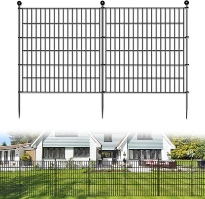 5 Panels No Dig Decorative Outdoor Garden Fence for Yard, 32 in(H) X 11.8 ft(L) Animal Barrier