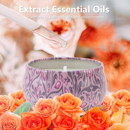 Candles Gifts for Women 3 Pack 2.5 oz Natural Floral Lavender Cherry and Rose Candles Set