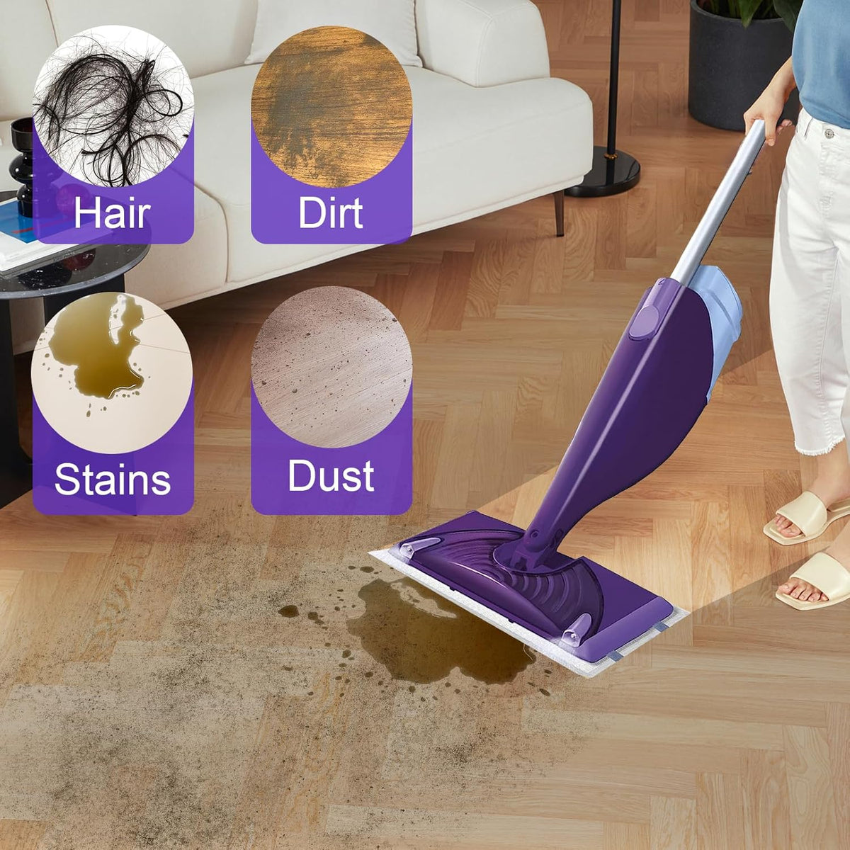 Mopping Pad Refill for Wet Jet Mop, Disposable Multi Surface Wetjet Hardwood Floor Cleaner Spray
