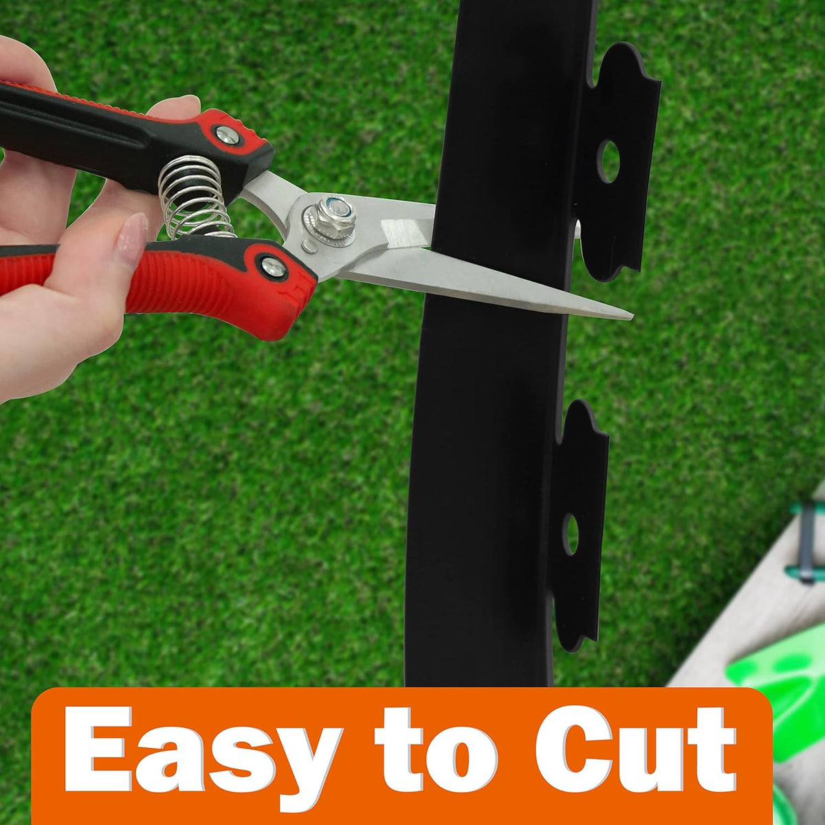 Gardzen 1.5" x 100' Landscape Edging Kit, Garden Edging Coil Comes with 120 Pcs Spikes, No Dig Lawn