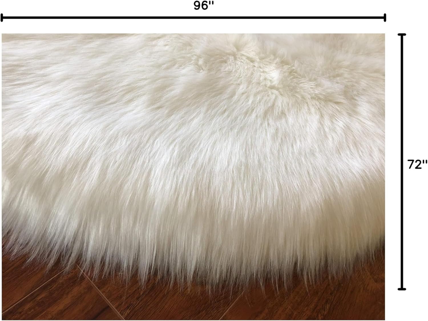 LAMBZY Faux Sheepskin Hypoallergenic Free Shape Silky Shag Rug, Luxury Shaggy Silky Plush Carpet