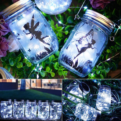 ZNYCYE Mason Jar Solar Lights for Outside, 12 Pack 30LED Fairy Lights Mason Jar Solar Lids Outdoor