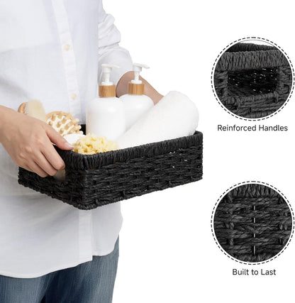 StorageWorks Small, Pantry Baskets, Wicker Storage Baskets for Organizing, Bathroom Shelves, Pantry