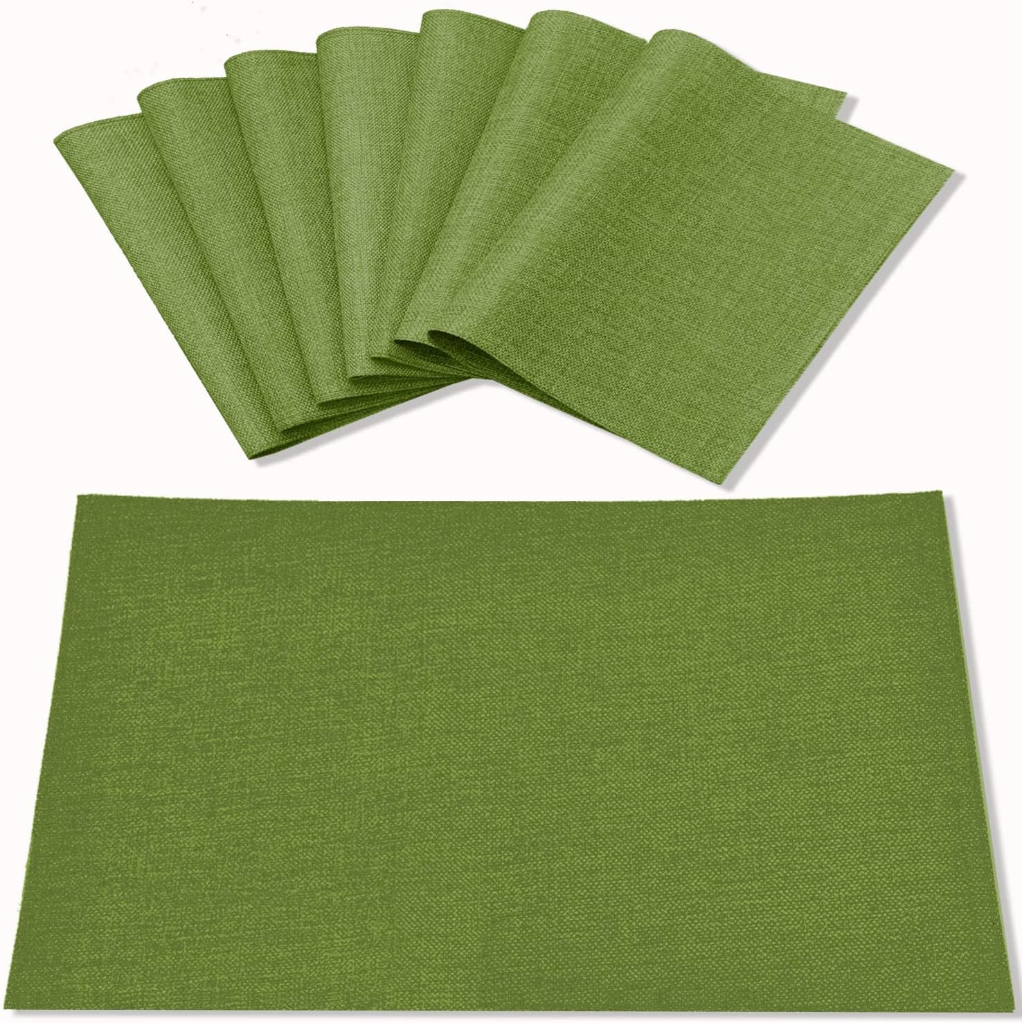 Cloth Placemats Set of 8, Linen Type Fabric Placemats Machine Washable Heat Resistant Placemats