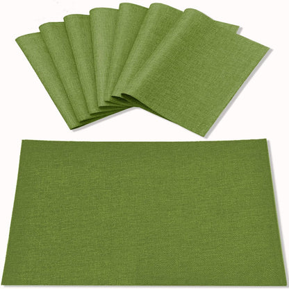 Cloth Placemats Set of 8, Linen Type Fabric Placemats Machine Washable Heat Resistant Placemats