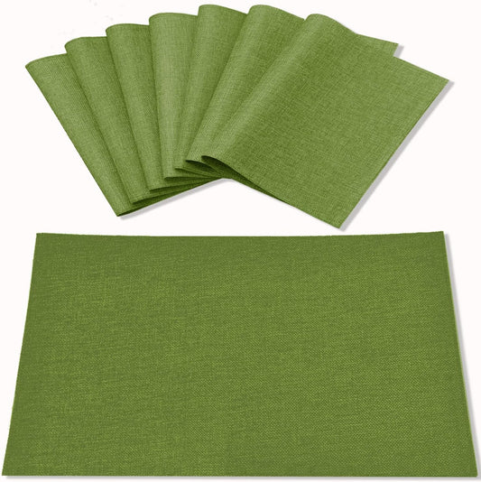 Cloth Placemats Set of 8, Linen Type Fabric Placemats Machine Washable Heat Resistant Placemats