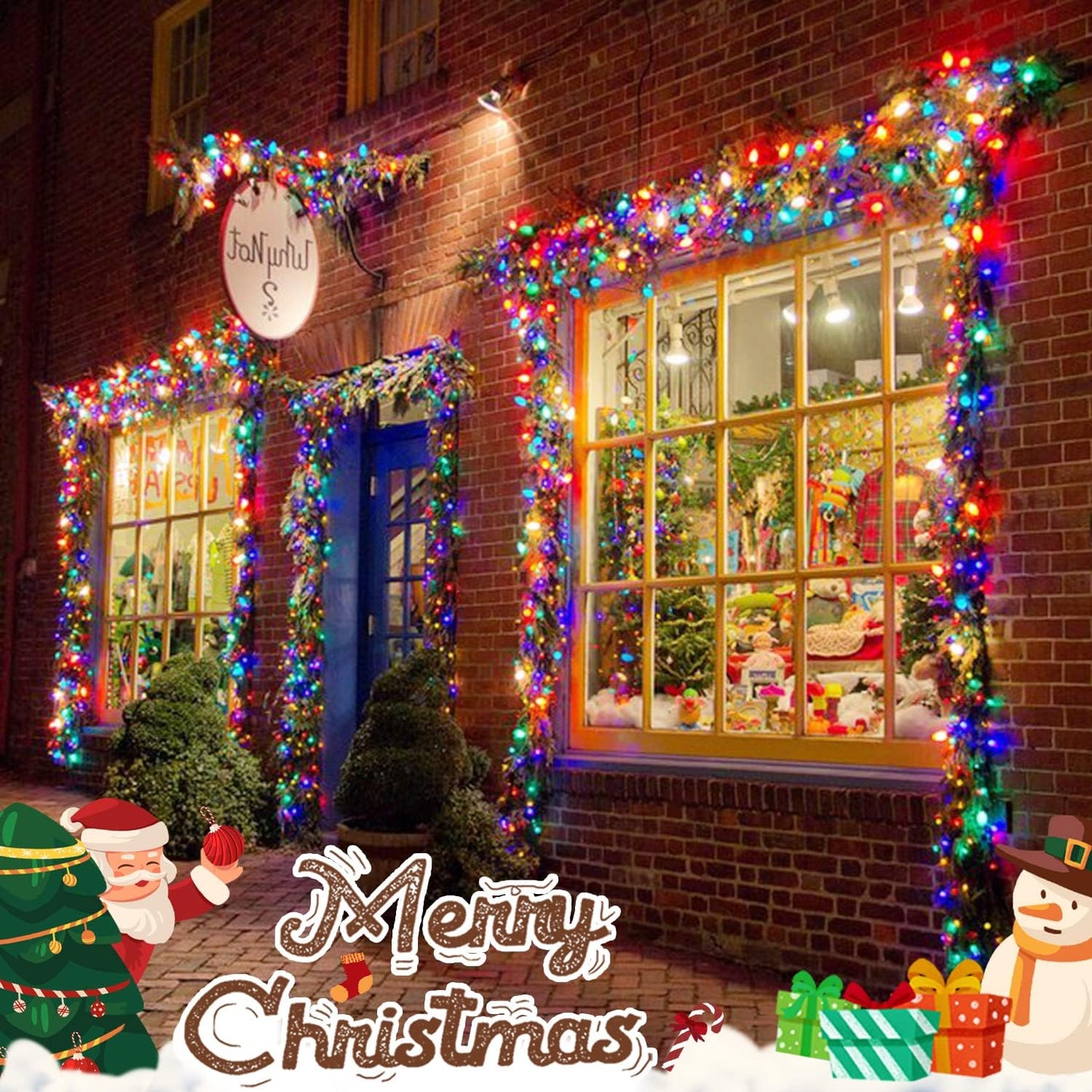 JMEXSUSS Multicolor Christmas Lights Battery Operated with 8 Modes Remote Waterproof, 33ft 100 LED