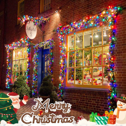 JMEXSUSS Multicolor Christmas Lights Battery Operated with 8 Modes Remote Waterproof, 33ft 100 LED