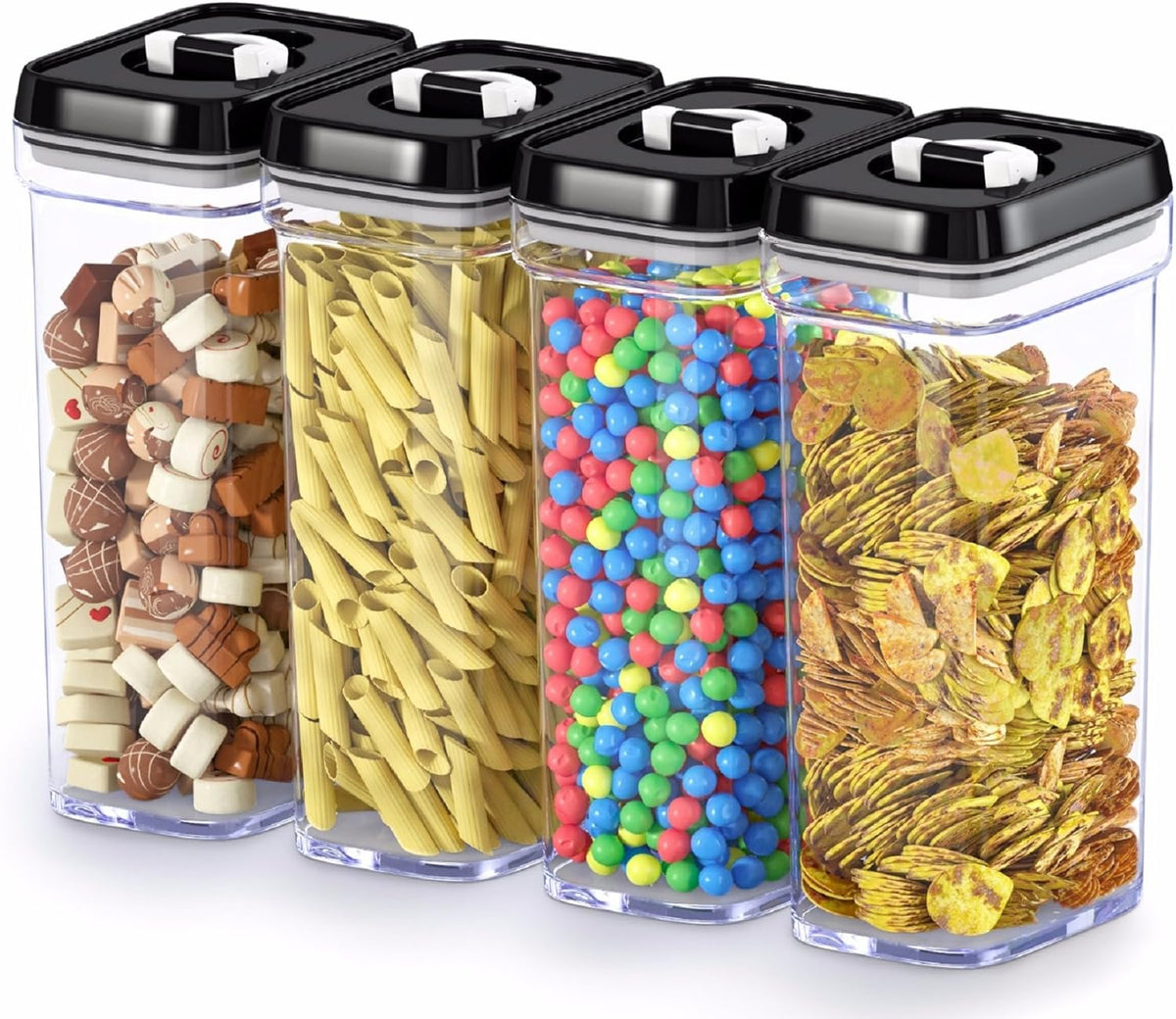 DWËLLZA KITCHEN Airtight Food Storage Containers with Lids – 4 Piece Set Air Tight Kitchen Storage