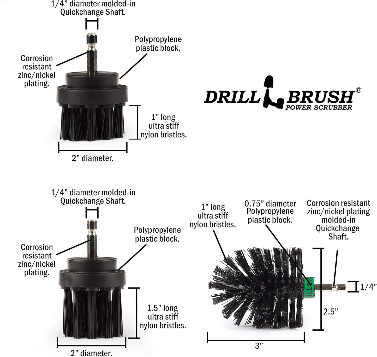 The Ultimate No-Wire Grill Brush Kit - BBQ Accessories - Drill Brush - Rust Remover - Cast Iron