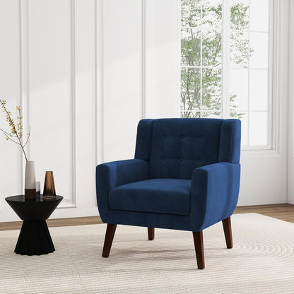 UIXE Accent Chair, Velvet Upholstered Armchair for Living Room, Modern Club Arm Chairs Comfy Single