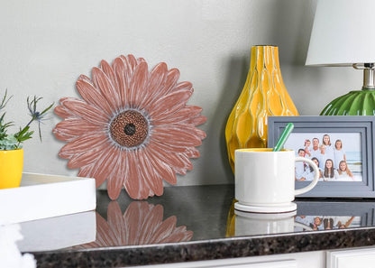 NAT & Jules Gerbera Daisy Flower Shaped Dimensional Indoor Outdoor 12 inch Cast Resin Decorative