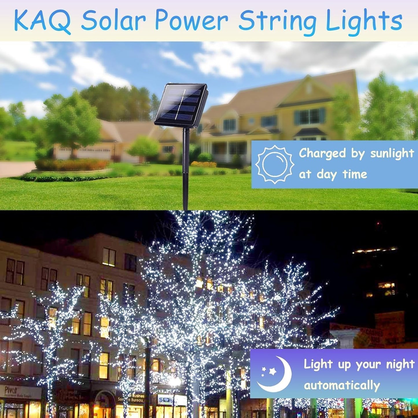Solar String Lights Outdoor Waterproof 4PK 400LED 132FT Twinkle Lights Auto On/Off Solar Powered