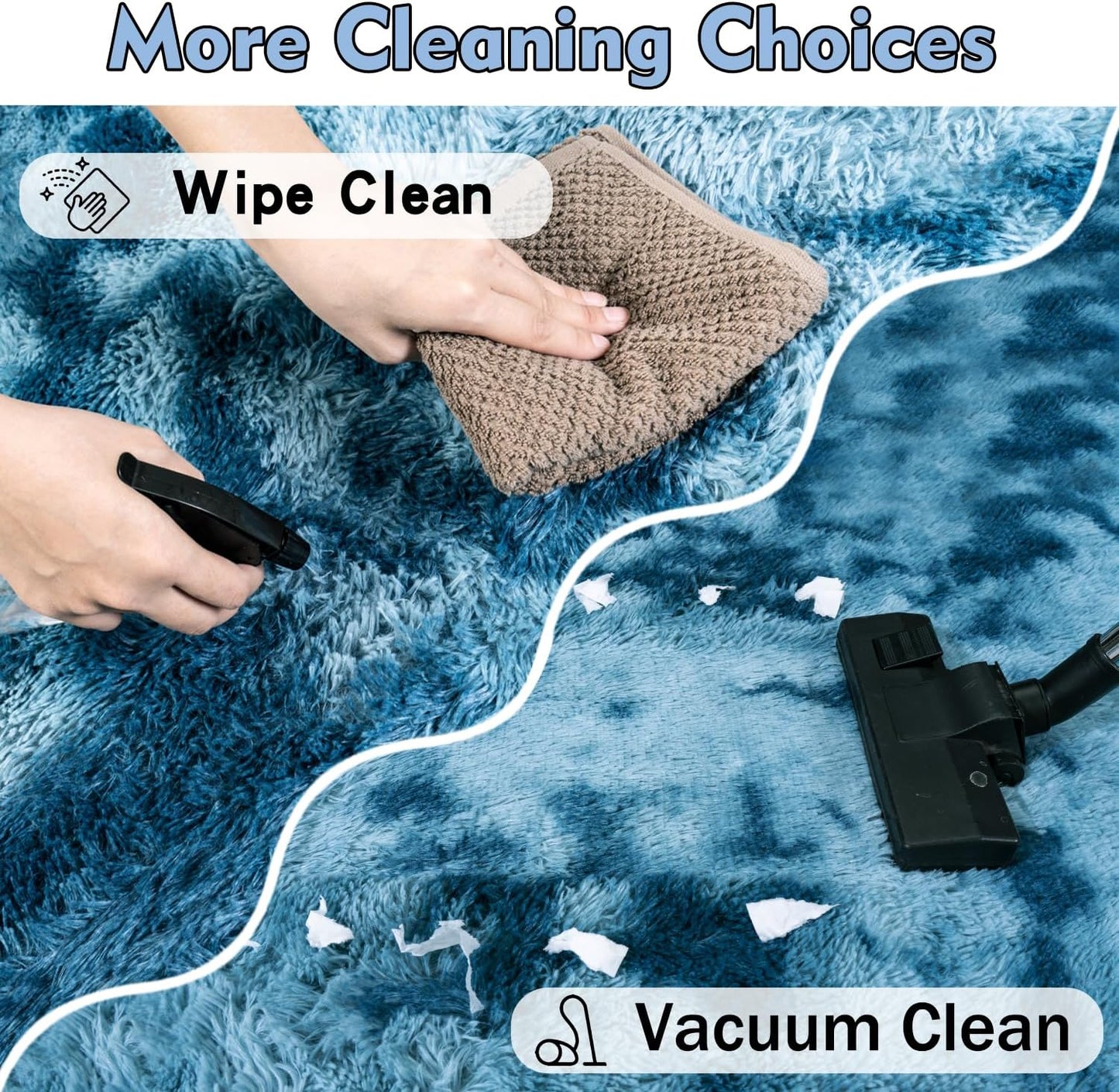 Rezutan Fluffy Rug for Living Room Bedroom, Super Soft Modern Shaggy Fuzzy Kids, Plush Indoor