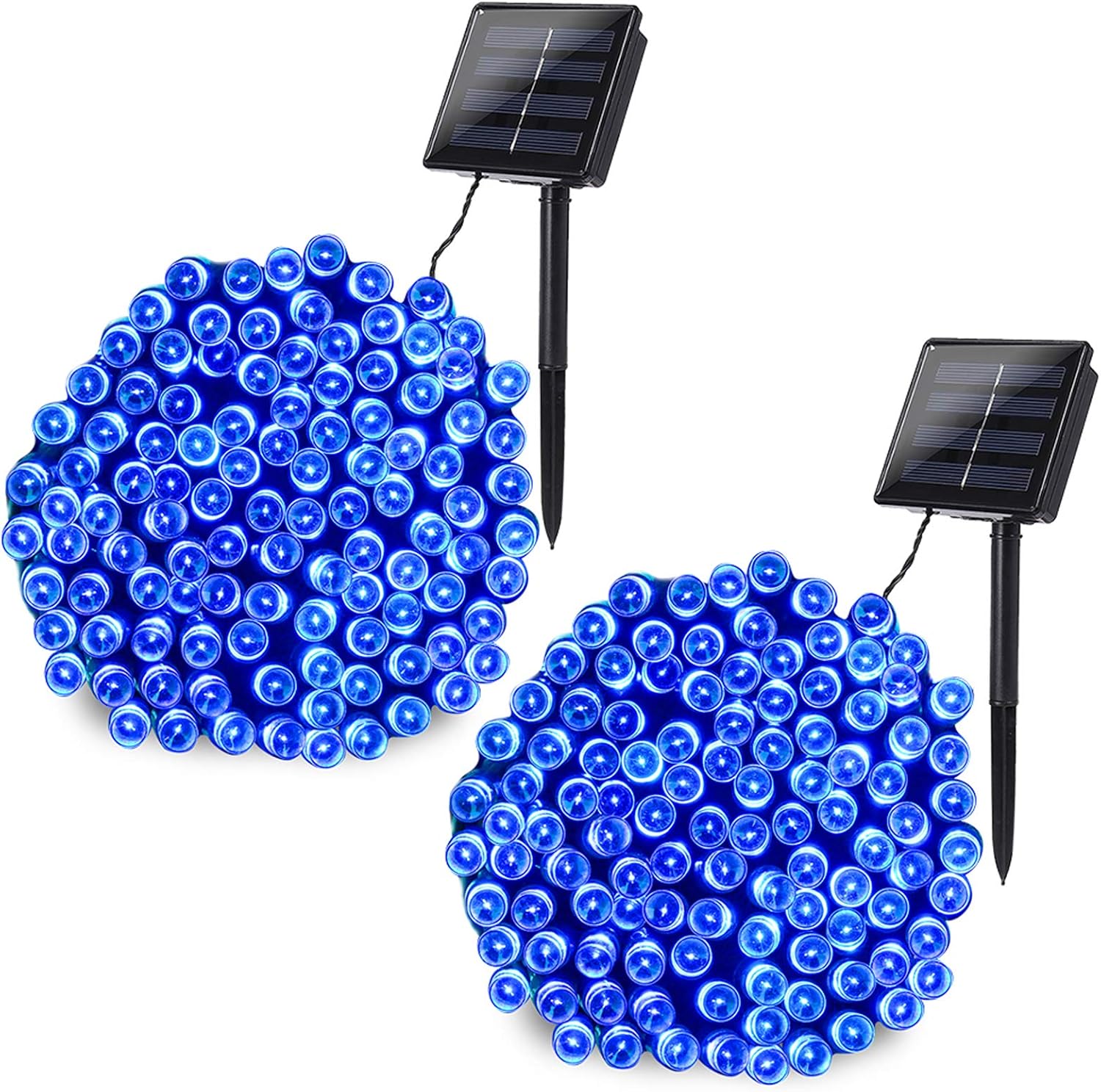 Joomer Blue Solar Christmas Lights, 2 Pack Total 144 FT 400 LED 8 Modes Waterproof Outdoor for