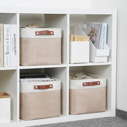 DULLEMELO Fabric Storage Bins, Storage Baskets for Organizing, Collapsible Rectangular Fabric