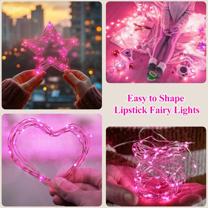 Lakumu Rechargeable String Lights Battery Operated, Fairy Lights with Timer, Mini LED Twinkle