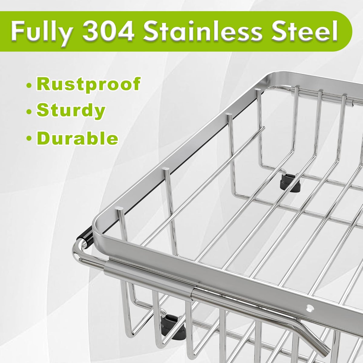 Dish Drying Rack in Sink, Expandable Stainless Steel Dish Drainer for Kitchen Sink, Dish Strainer