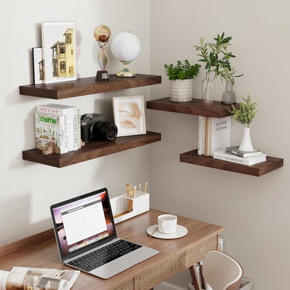 Rustic Wood Floating Shelves 32 Inch Long, 9 Inch Deep Wall Shelves for Home Decor, 32 x 9 Floating
