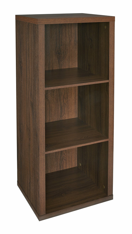 ClosetMaid 3-Cube Storage Shelf Organizer Bookshelf with Back Panel, Easy Assembly, Wood, Dark