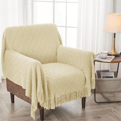 inhand Knitted Throw Blanket for Couch and Bed, Soft Living Room Home Decor Knitted Blanket with