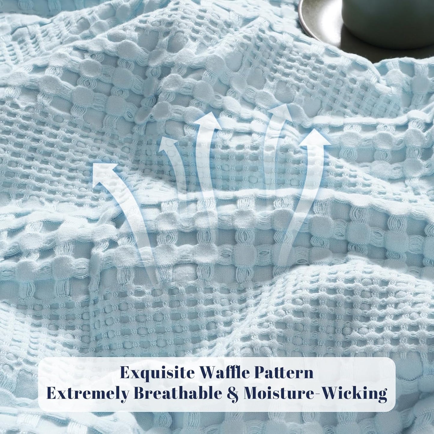 PHF Cooling Waffle Blanket King Size, Lightweight 60% Rayon Derived from Bamboo & 40% Cotton