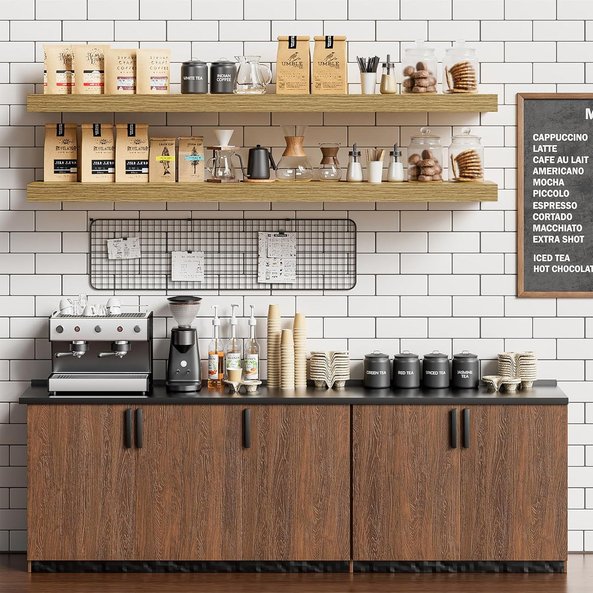 Heimlove Floating Shelves for Wall 48 Inches Long,9.3" Deep Oak Floating Shelf Set of 2,Wall