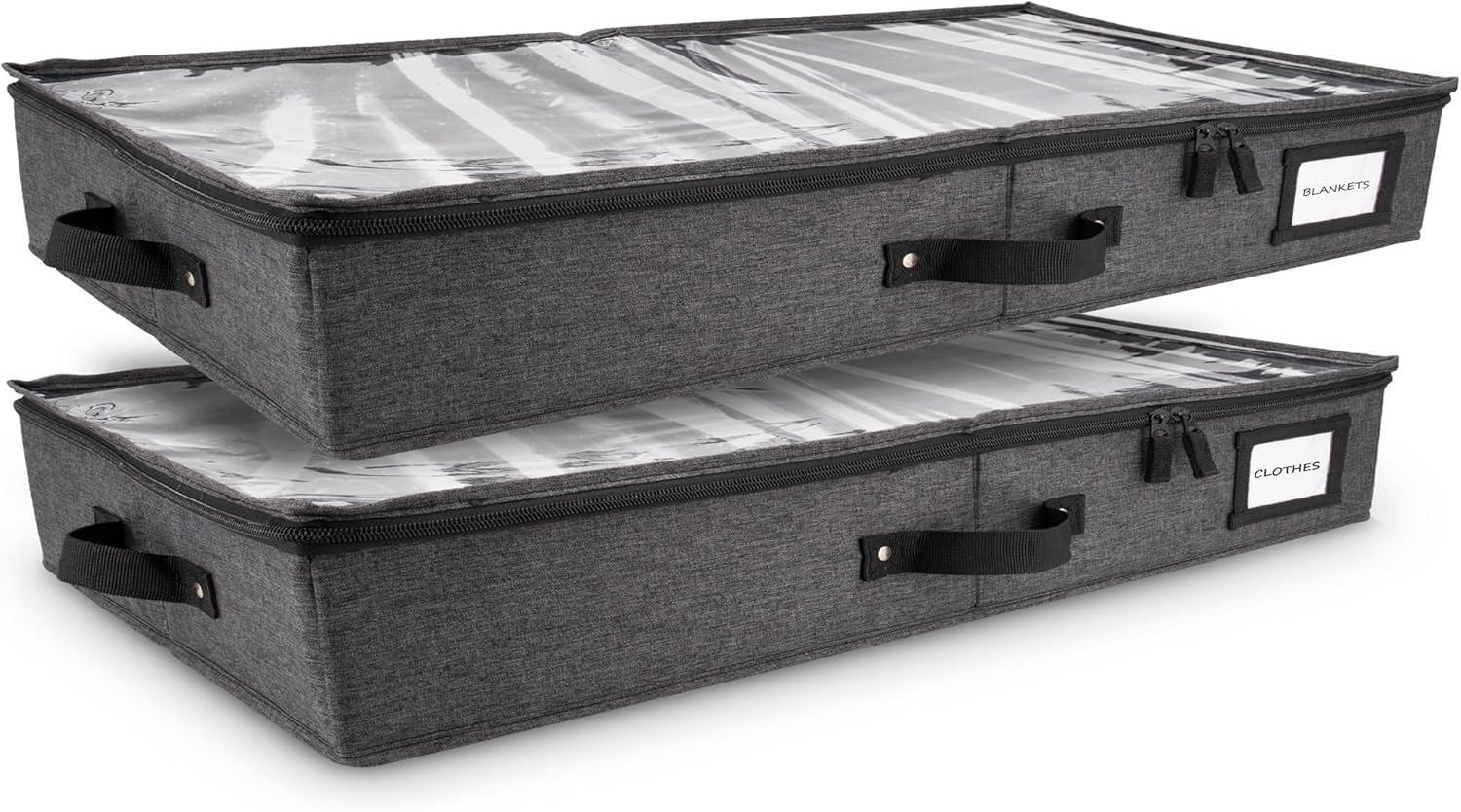 HOMELUX THEORY 2pc Low Profile Under Bed Storage Containers, Thin Under Couch Storage Organizer
