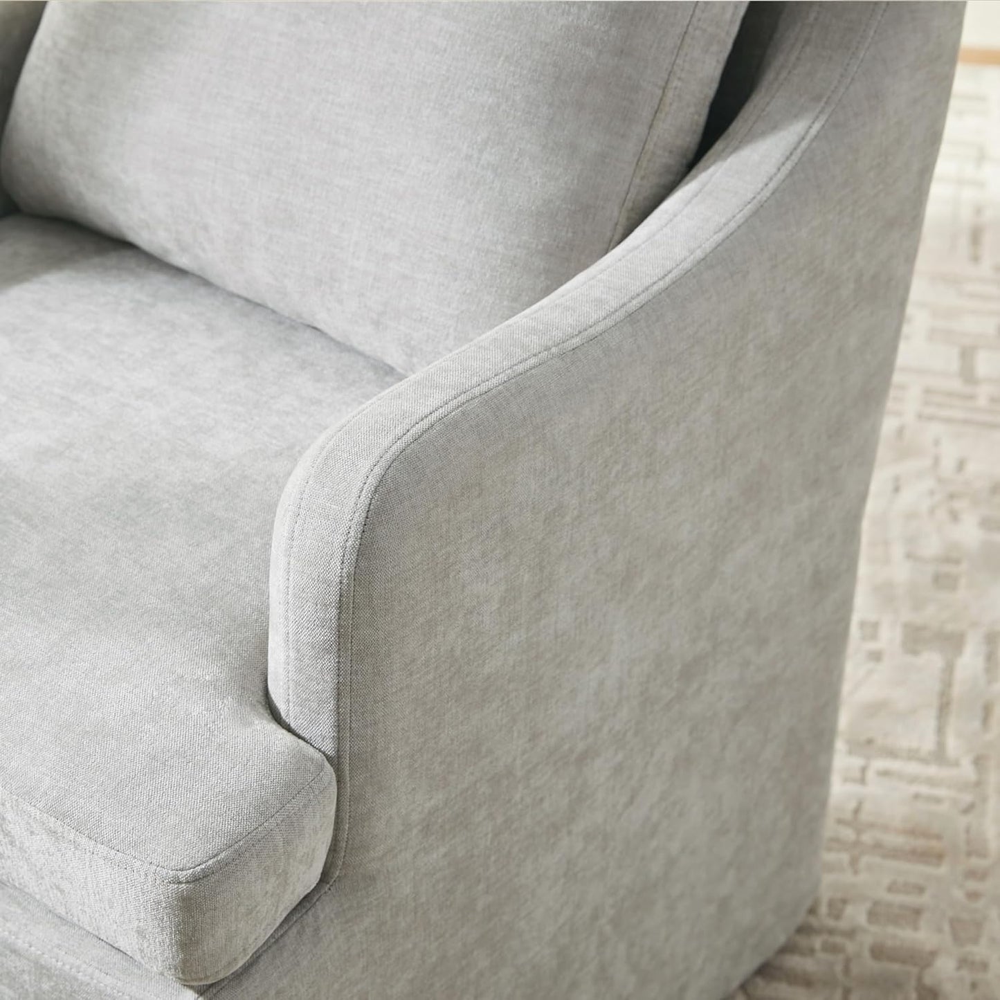 VKNOW Upholstered Dining Chairs, Modern Kitchen Chairs Dinner Chairs with 4 Casters, Linen Armchair
