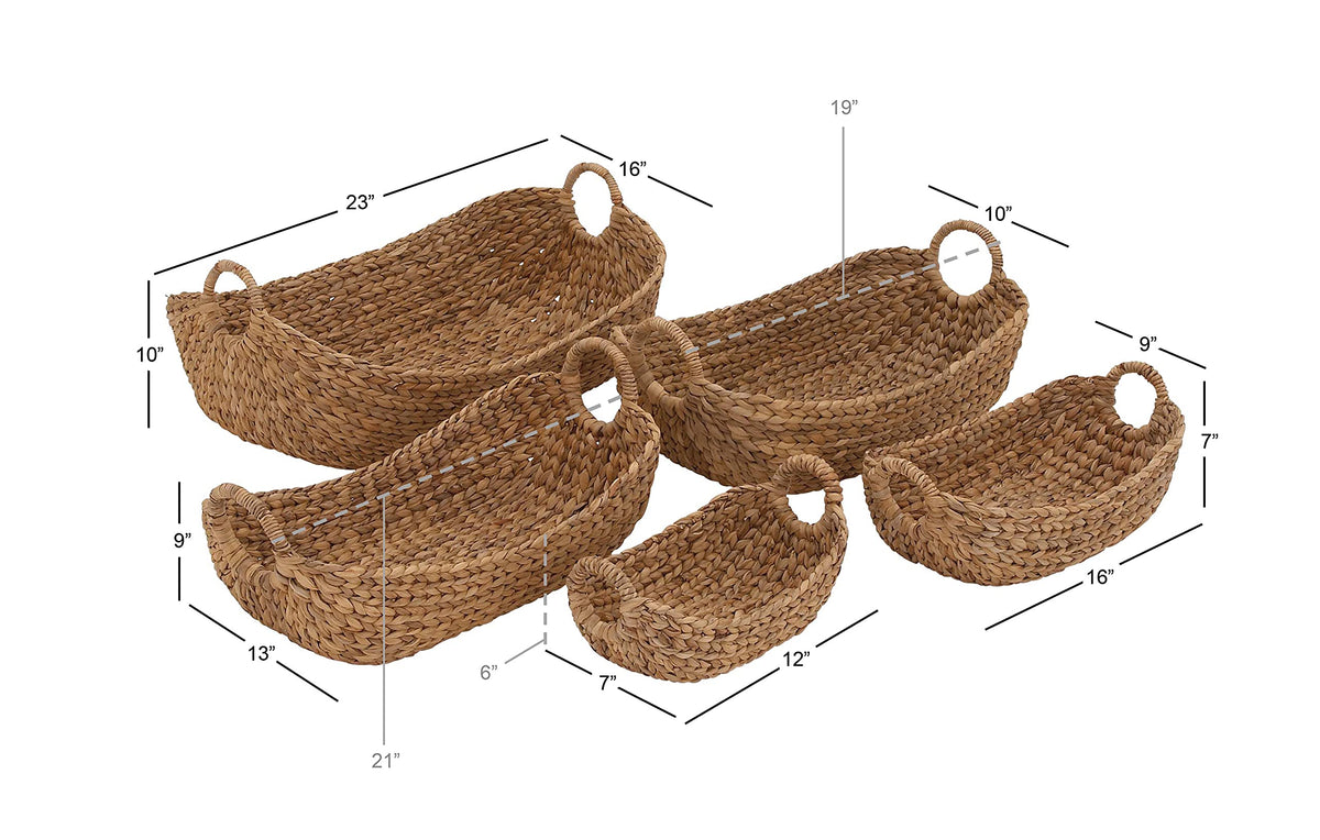 Deco 79 Seagrass Handmade Decorative and Functional Storage Basket Basket Organizer with Metal
