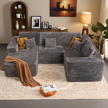 HOOOWOOO Cloud Sectional Couches for Living Room,Modular Sectional Sofa No Assembly,110X79 Inch