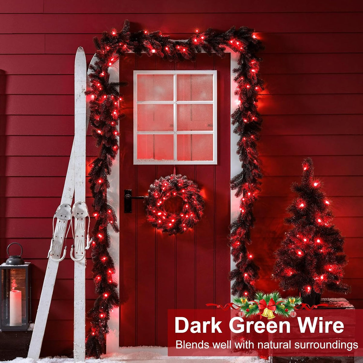 2 Pack Christmas Lights Outdoor, Total 200FT 600LED Christmas String Lights with 8 Modes