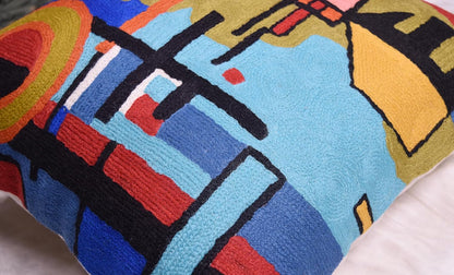 Kandinsky Upwards Abstract Pillow Cover Blue Decorative Throw Pillowcase Modern Chair Cushion