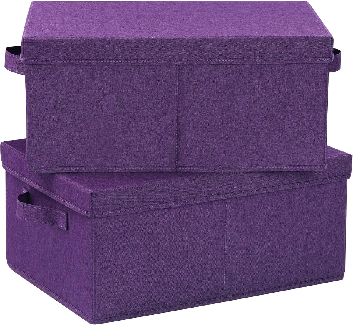 HOONEX Storage Bins with Lids for Organizing, Pack of 2, Storage Boxes with 2 Carry Handles and