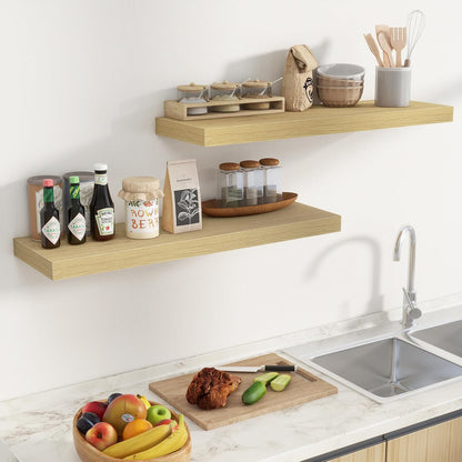 Fun Memories Floating Shelves for Wall 36 Inches, Wood Shelves with Invisible Bracket, 10" Deep