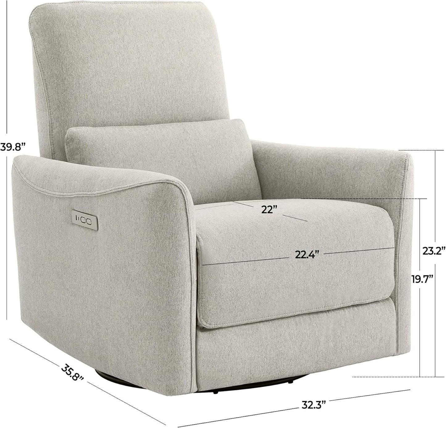 CHITA Power Recliner Chair Swivel Glider, FSC Certified Fabric Living Room Nursery Reclining Sofa